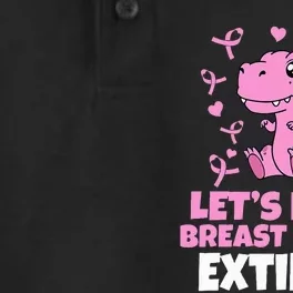 Dino Pink Let's Make Breast Cancer Extinct Dry Zone Grid Performance Polo