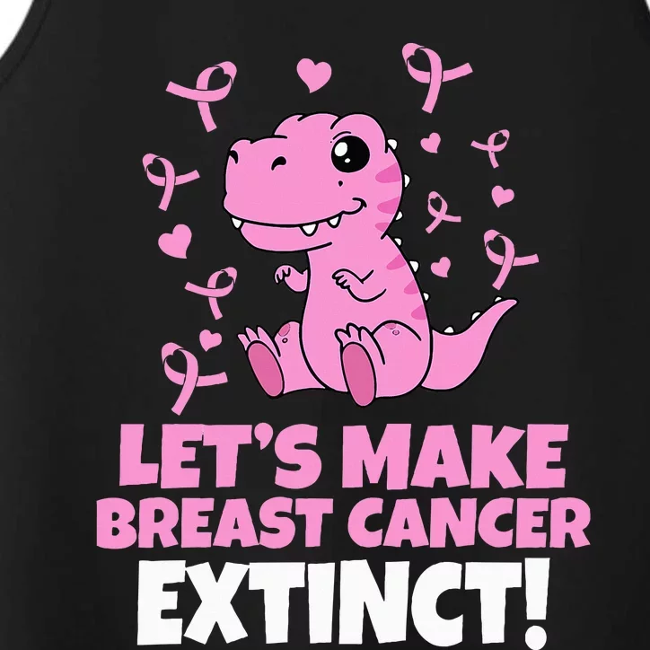 Dino Pink Let's Make Breast Cancer Extinct Performance Tank