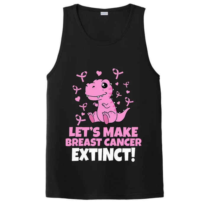 Dino Pink Let's Make Breast Cancer Extinct Performance Tank