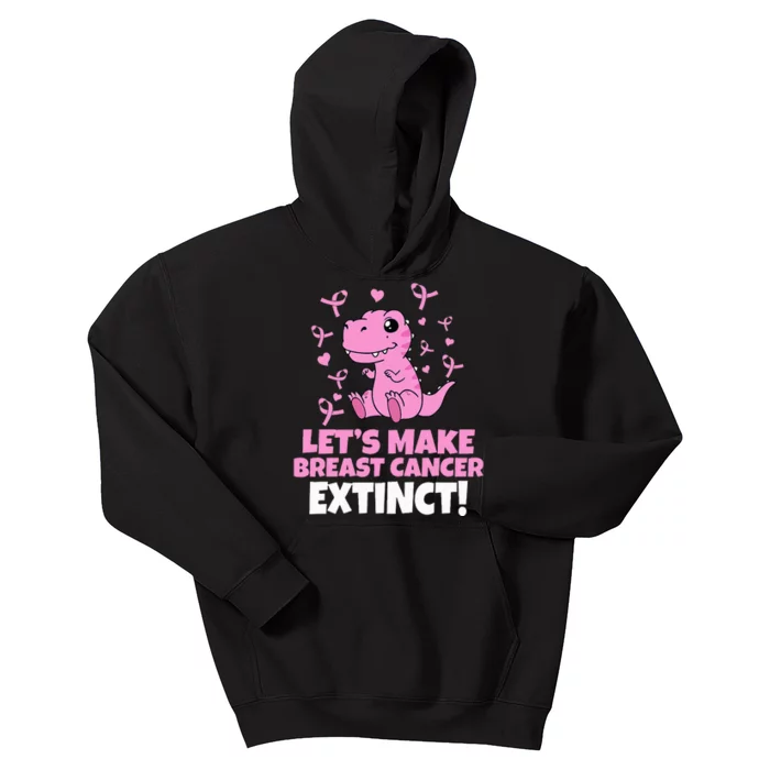 Dino Pink Let's Make Breast Cancer Extinct Kids Hoodie