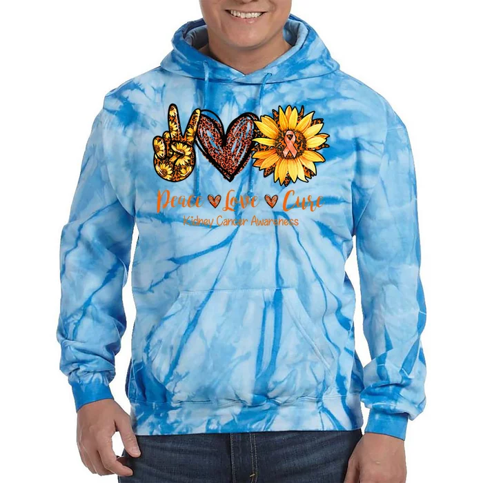 Daisy Peace Love Cure Kidney Cancer Awareness Gift Tie Dye Hoodie