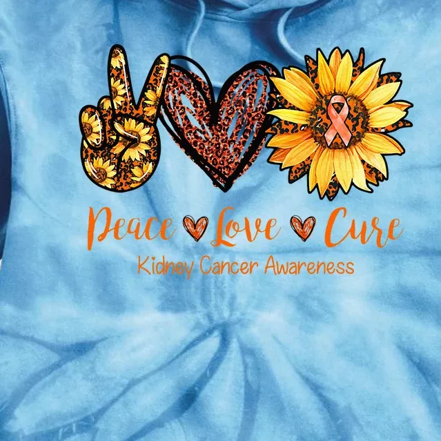 Daisy Peace Love Cure Kidney Cancer Awareness Gift Tie Dye Hoodie