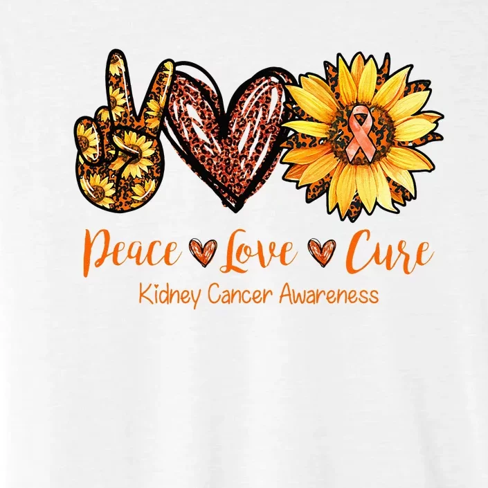 Daisy Peace Love Cure Kidney Cancer Awareness Gift ChromaSoft Performance T-Shirt