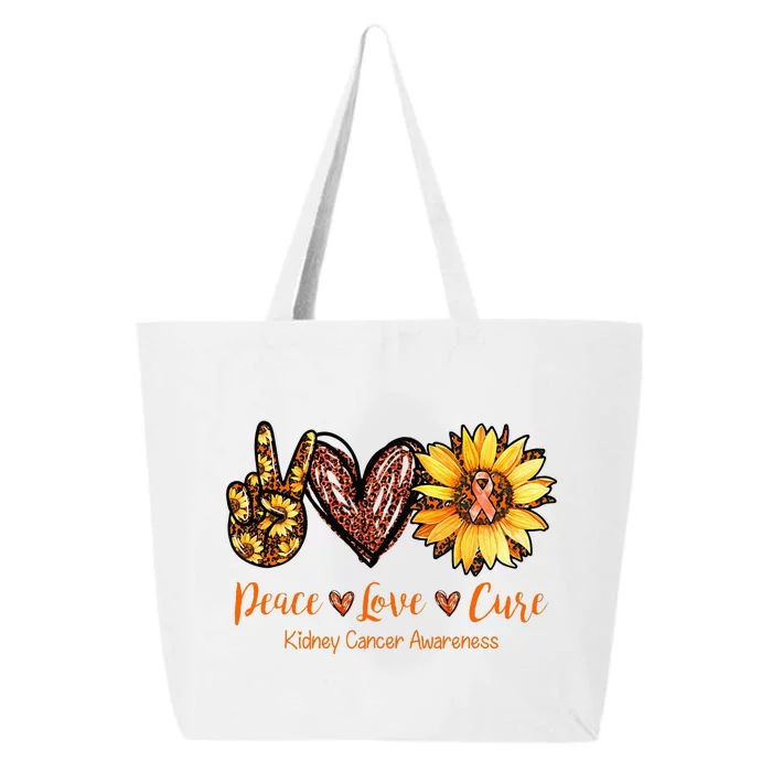 Daisy Peace Love Cure Kidney Cancer Awareness Gift 25L Jumbo Tote