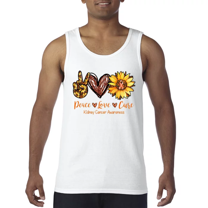 Daisy Peace Love Cure Kidney Cancer Awareness Gift Tank Top