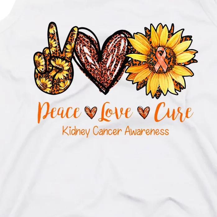 Daisy Peace Love Cure Kidney Cancer Awareness Gift Tank Top