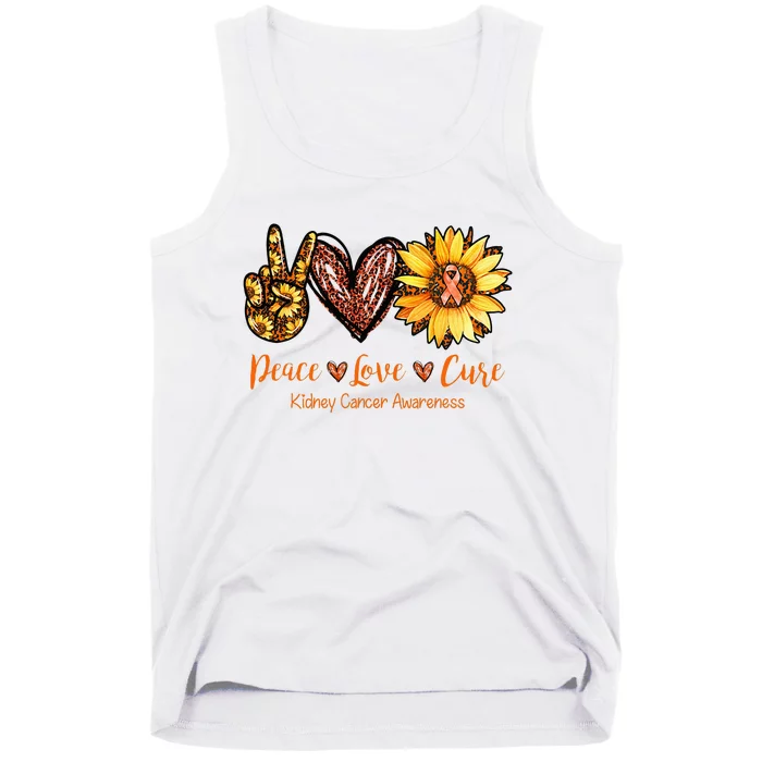 Daisy Peace Love Cure Kidney Cancer Awareness Gift Tank Top