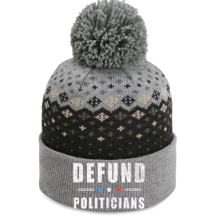 Defund Politicians Libertarian Freedom Anti Government USA The Baniff Cuffed Pom Beanie