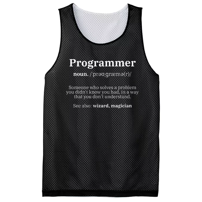 Definition Programmer Meaning Computer Science & Coding Mesh Reversible Basketball Jersey Tank