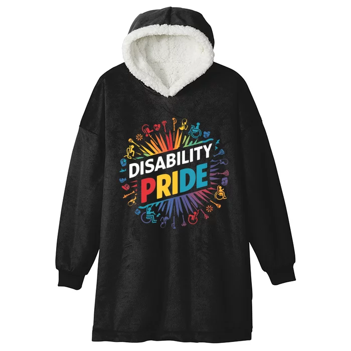 Disability Pride Month Awareness Proud Disabled Hooded Wearable Blanket