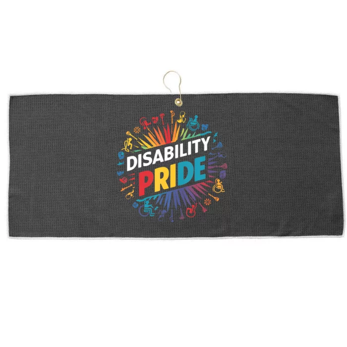 Disability Pride Month Awareness Proud Disabled Large Microfiber Waffle Golf Towel