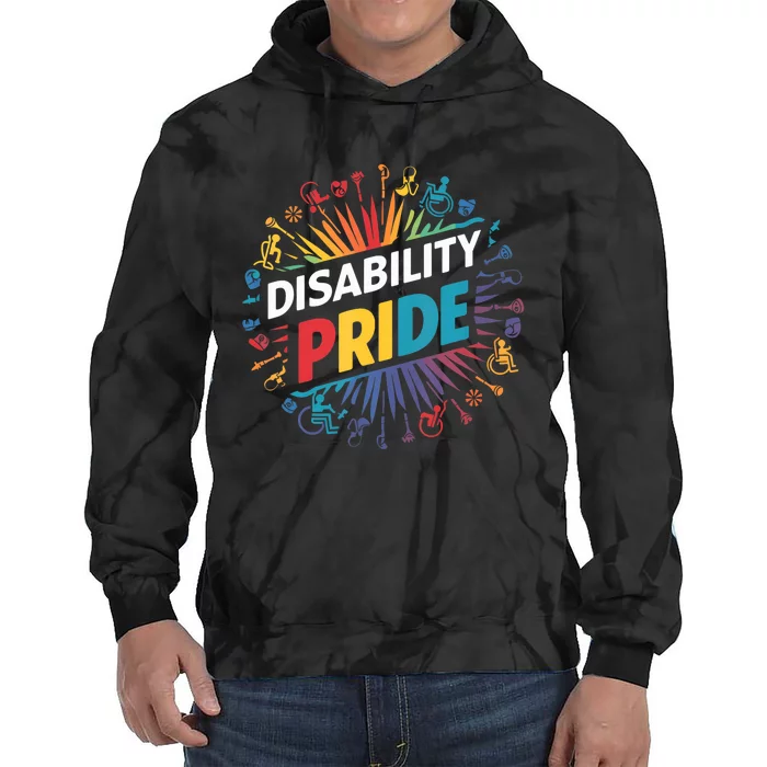 Disability Pride Month Awareness Proud Disabled Tie Dye Hoodie