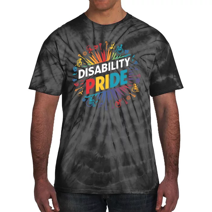 Disability Pride Month Awareness Proud Disabled Tie-Dye T-Shirt