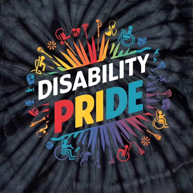 Disability Pride Month Awareness Proud Disabled Tie-Dye T-Shirt