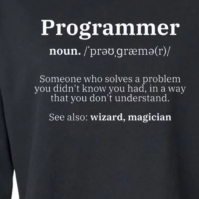 Definition Programmer Meaning Computer Science & Coding Cropped Pullover Crew