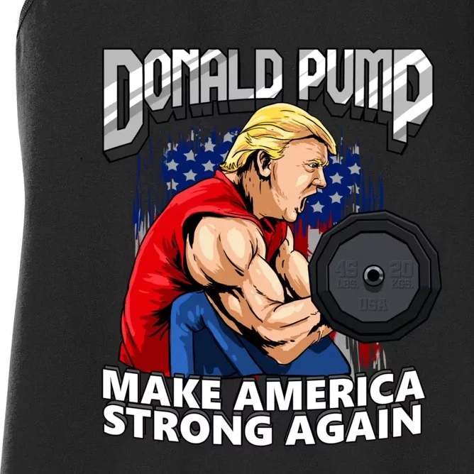 Donald Pump Make America Strong Again US Women's Racerback Tank