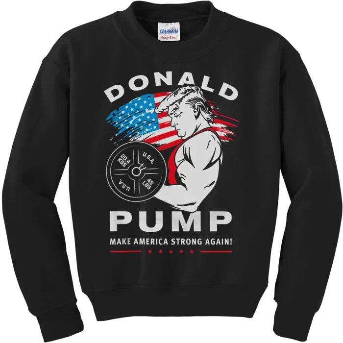 Donald Pump Make America Strong Again US Kids Sweatshirt