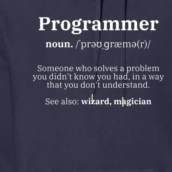 Definition Programmer Meaning Computer Science Coding Premium Hoodie