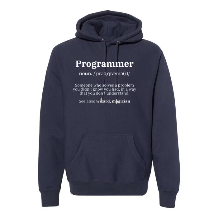 Definition Programmer Meaning Computer Science Coding Premium Hoodie