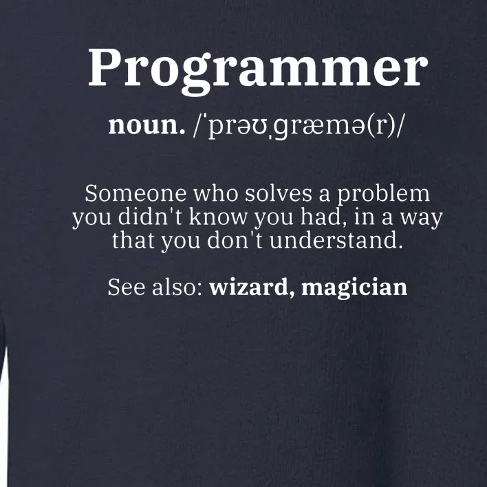 Definition Programmer Meaning Computer Science Coding Toddler Sweatshirt