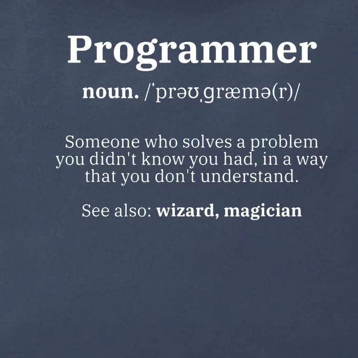 Definition Programmer Meaning Computer Science Coding Zip Tote Bag