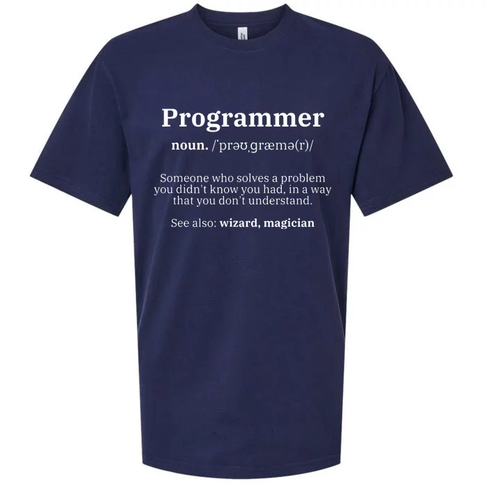 Definition Programmer Meaning Computer Science Coding Sueded Cloud Jersey T-Shirt