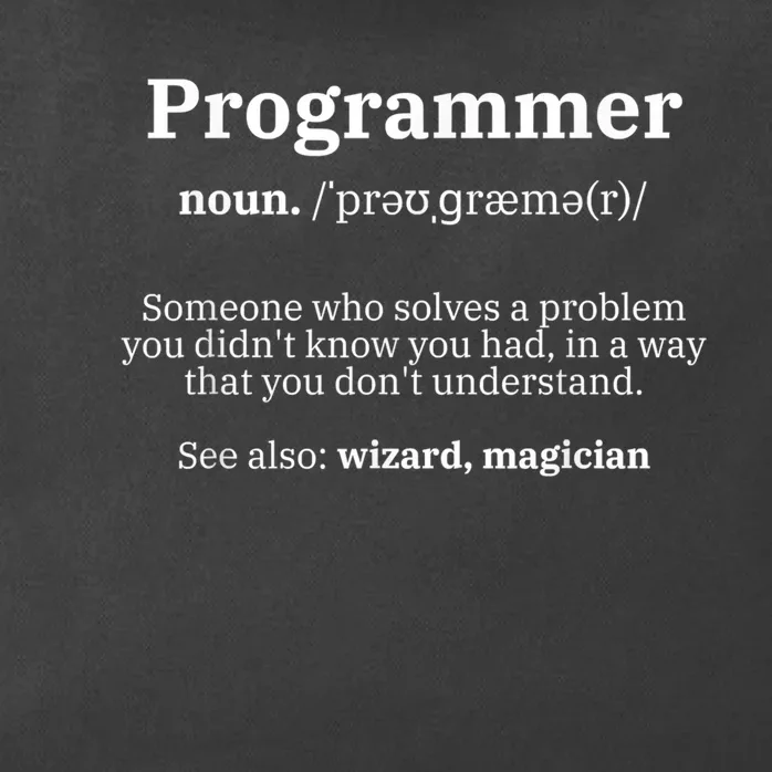 Definition Programmer Meaning Computer Science & Coding Zip Tote Bag