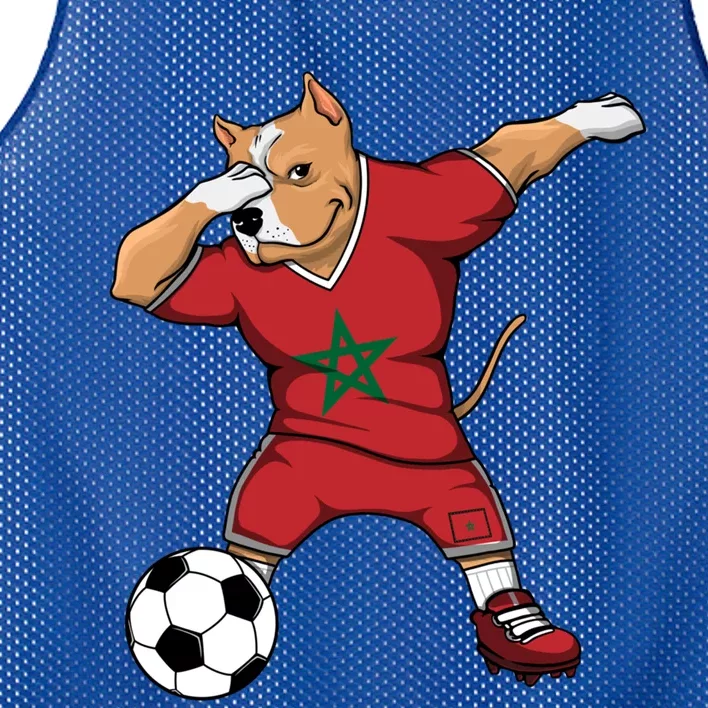 Dabbing Pitbull Morocco Soccer Fans Jersey Moroccan Football Cool Gift Mesh Reversible Basketball Jersey Tank