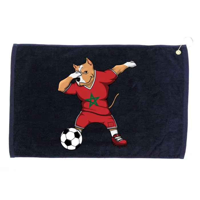 Dabbing Pitbull Morocco Soccer Fans Jersey Moroccan Football Cool Gift Grommeted Golf Towel