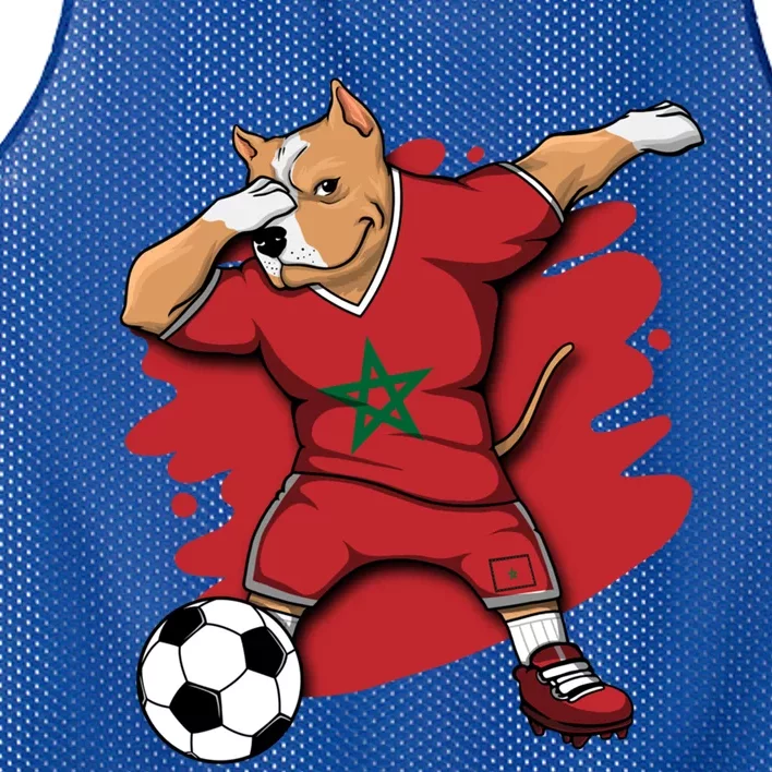 Dabbing Pitbull Morocco Soccer Fans Jersey Moroccan Football Gift Mesh Reversible Basketball Jersey Tank