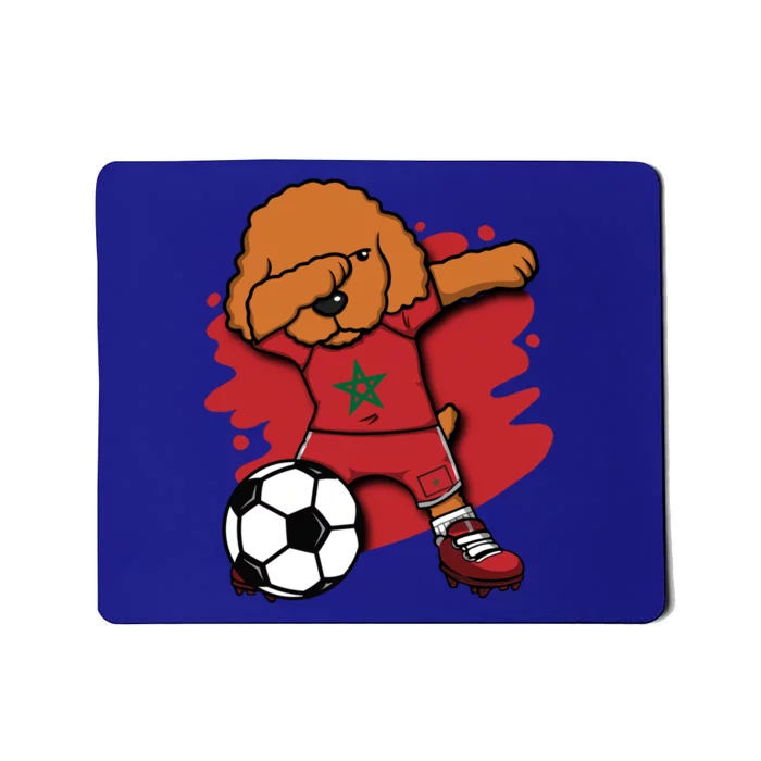 Dabbing Poodle Morocco Soccer Fans Jersey Moroccan Football Funny Gift Mousepad