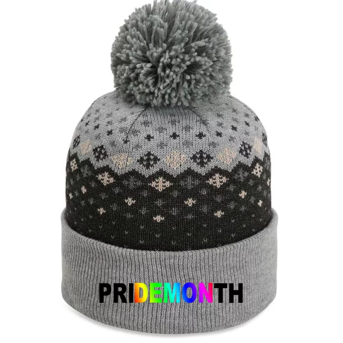 Demon Pride Month Rainbow The Baniff Cuffed Pom Beanie