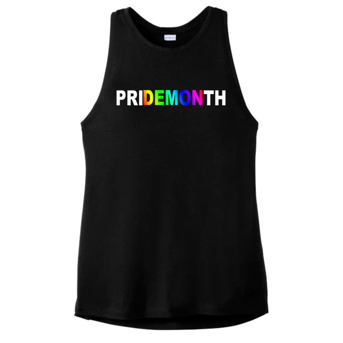 Demon Pride Month Rainbow Ladies Tri-Blend Wicking Tank