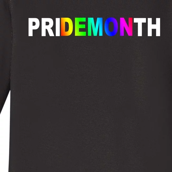 Demon Pride Month Rainbow Baby Long Sleeve Bodysuit