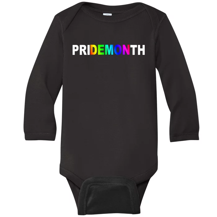 Demon Pride Month Rainbow Baby Long Sleeve Bodysuit