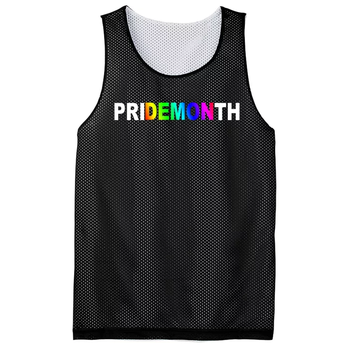 Demon Pride Month Rainbow Mesh Reversible Basketball Jersey Tank