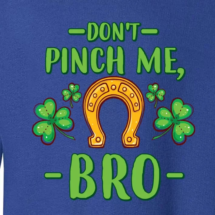 Don't Pinch Me Bro Lucky Horseshoe Clovers St Patricks Day Gift Toddler Sweatshirt