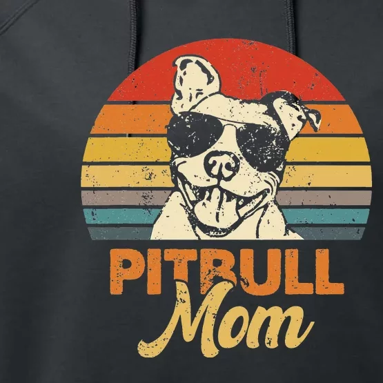 Dog Pitbull Mom Pittie Mom funny Mother's Day Performance Fleece Hoodie