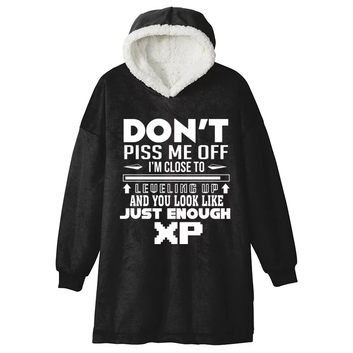 Dont Piss Me Off IM Close To Leveling Up And You Look Like Just Enough Xp Hooded Wearable Blanket