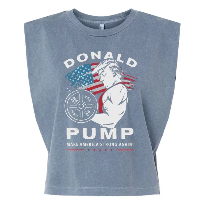 Donald Pump Make America Strong Again Garment-Dyed Women's Muscle Tee