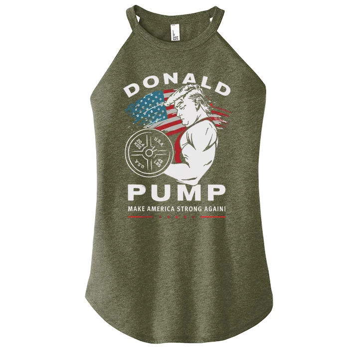 Donald Pump Make America Strong Again Women’s Perfect Tri Rocker Tank