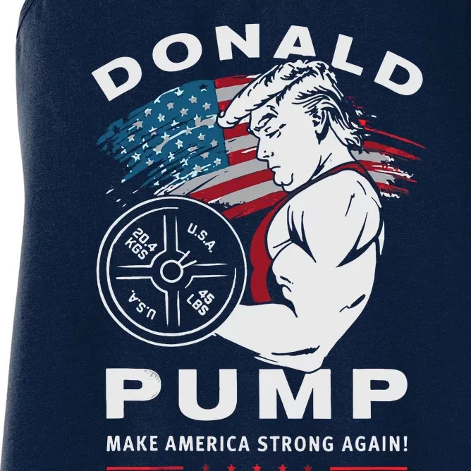 Donald Pump Make America Strong Again Women's Racerback Tank