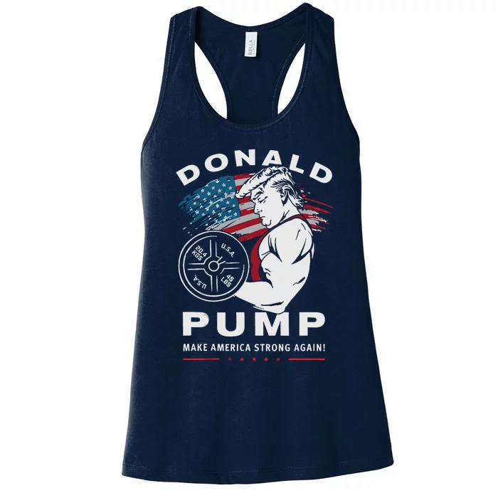 Donald Pump Make America Strong Again Women's Racerback Tank