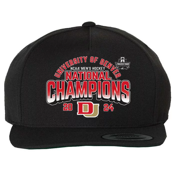 Denver Pioneers National Champs 2024 Hockey Sticks Wool Snapback Cap