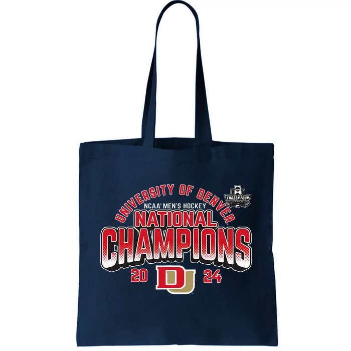 Denver Pioneers National Champs 2024 Hockey Sticks Tote Bag