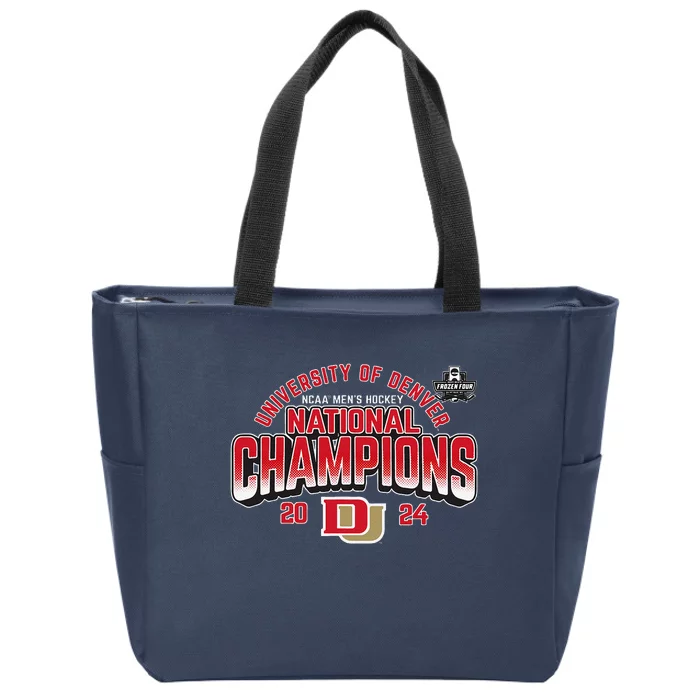 Denver Pioneers National Champs 2024 Hockey Sticks Zip Tote Bag