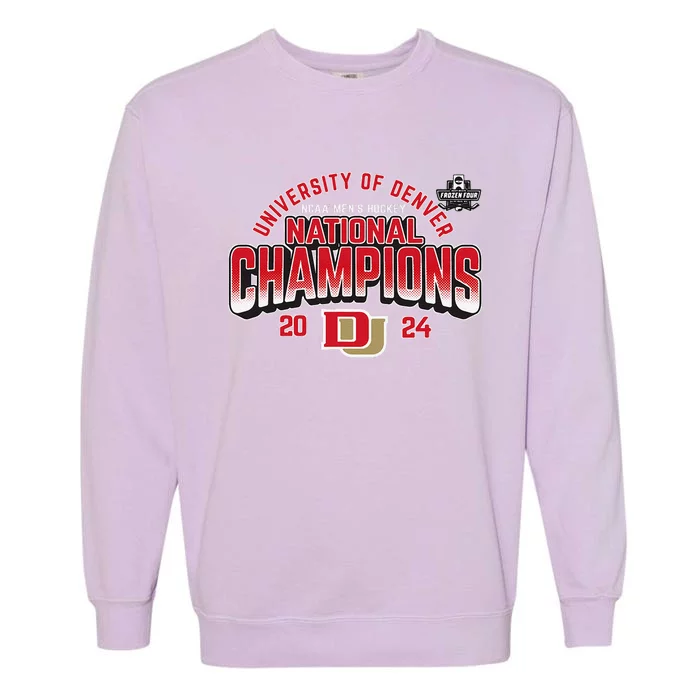 Denver Pioneers National Champs 2024 Hockey Sticks Garment-Dyed Sweatshirt