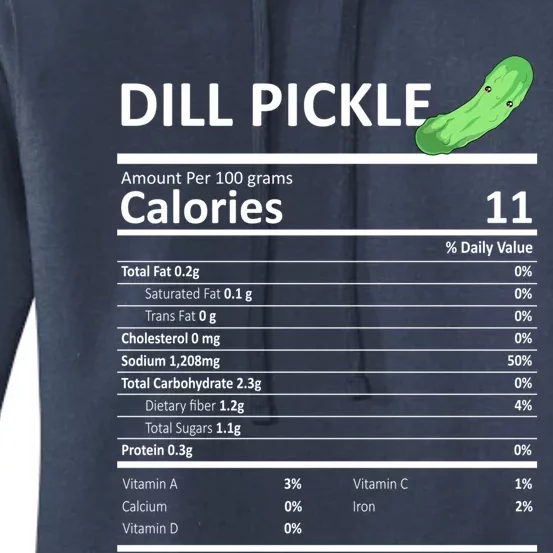 Dill Pickle Nutritional Facts Thanksgiving Xgiftmas Gift Food Cool Gift Women's Pullover Hoodie