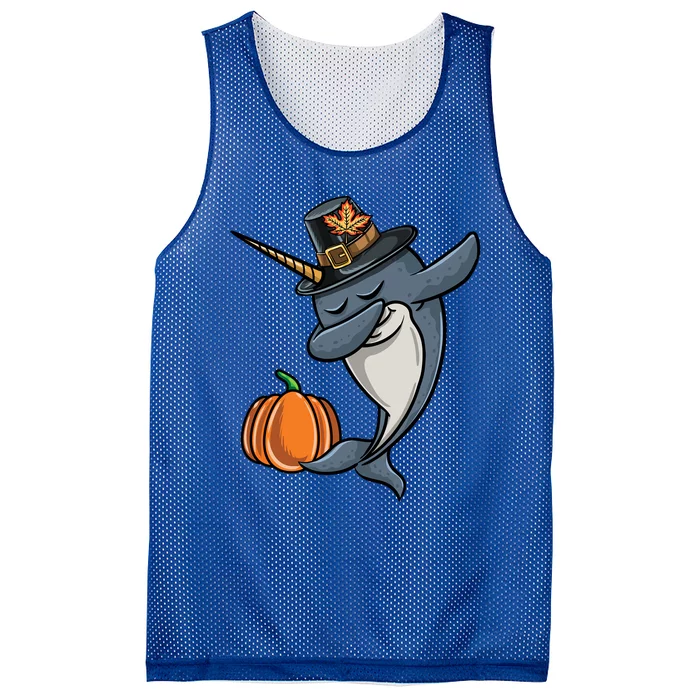 Dabbing Pilgrim Narwhal Thanksgiving Gift Mesh Reversible Basketball Jersey Tank