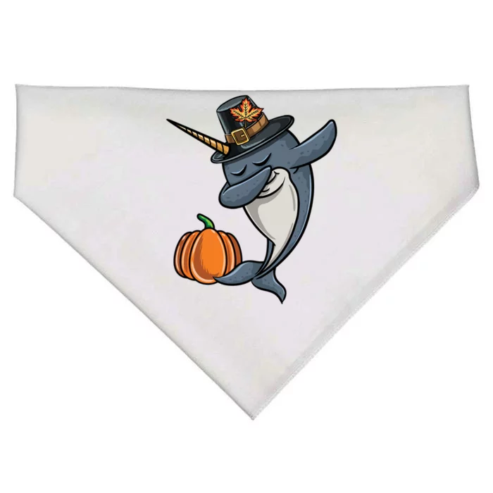 Dabbing Pilgrim Narwhal Thanksgiving Gift USA-Made Doggie Bandana